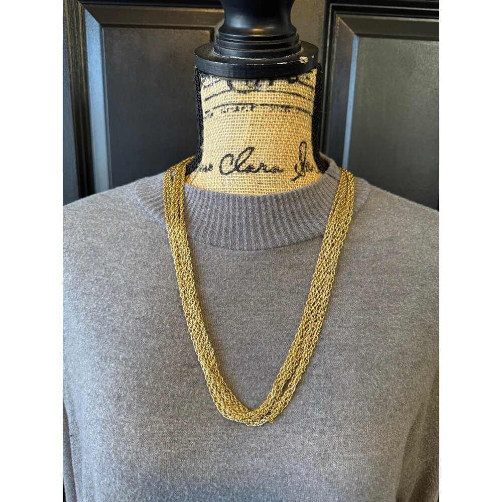 vintage gold-tone multi-strand necklace. 13”